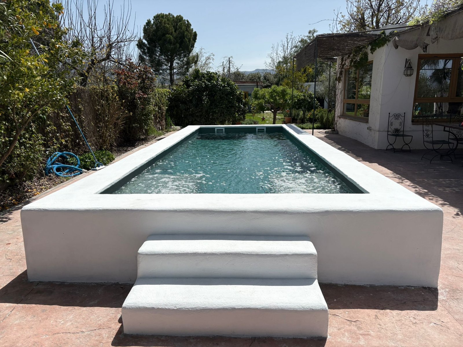 Reforma de piscina rectangular, después