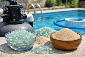 filtro de vidrio o arena para piscina